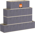 Lifewit Storage Cubes, Foldable Decorative Fabric Storage Baskets for Organizing Home Organizers with Handles for Shelves, Cl