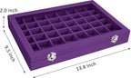 Vicoter Velvet Jewelry Tray 48 Compartments Jewelry Display Organizer with Transparent Cover Rings, Earrings, Necklaces, Pend