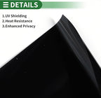 Motoforti Universal Car Window Tint Film Privacy Film 19.69 ft x 19.69 Inch Carbon 2 PLY PET Black 1 Pc VLT 4% IRR 76% UVR 99%