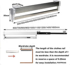 Pull Out Clothes Rail Extendable Pull Out Closet Rod - Wardrobe Pull-Out Trousers Rack, Hanger Rail For Cabinet Soft Return, 