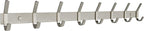 Coat Rack Wall Mount – Brushed Nickel 24 Inch Stainless Steel Hook Rail with 8 Heavy Duty Double Coat Hooks – Wall Mounted Co