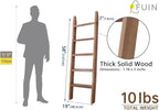 FUIN 5ft (58") Wood Blanket Ladder Living Room Decorative Wall Leaning Farmhouse Quilt Display Holder Shelf Rustic Wooden Tow
