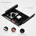 Under Desk Mounted Sliding Pull-out Drawer with Pencil Tray and Slide Storage Tray, 17'' long & 13.5'' deep Large Storage Org