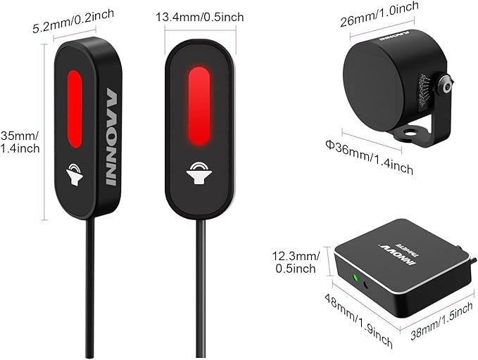 INNOVV ThirdEYE Motorcycle Blind Spot System with Voice and Indicators Alert, Waterproof Moto Assistant System, Detect Hazard