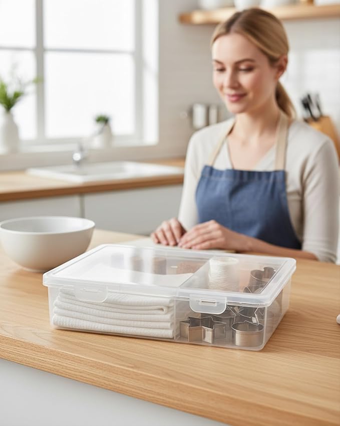 Paper Organizer Box, 3 Pack Plastic File Storage Box Plastic Photo Storage Box Document Organizer, File Portable Project Case