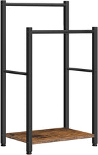 HOOBRO Free Standing Towel Rack for Bathroom, 2 Tier Blanket Rack, 16.5" L x 9.4" W x 31.5" H, Blanket Holder, Drying and Dis