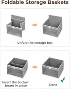 StorageWorks Closet Storage Bins, Large Storage Baskets with Clear Window and Handles, Foldable Fabric Organizer for Clothes,
