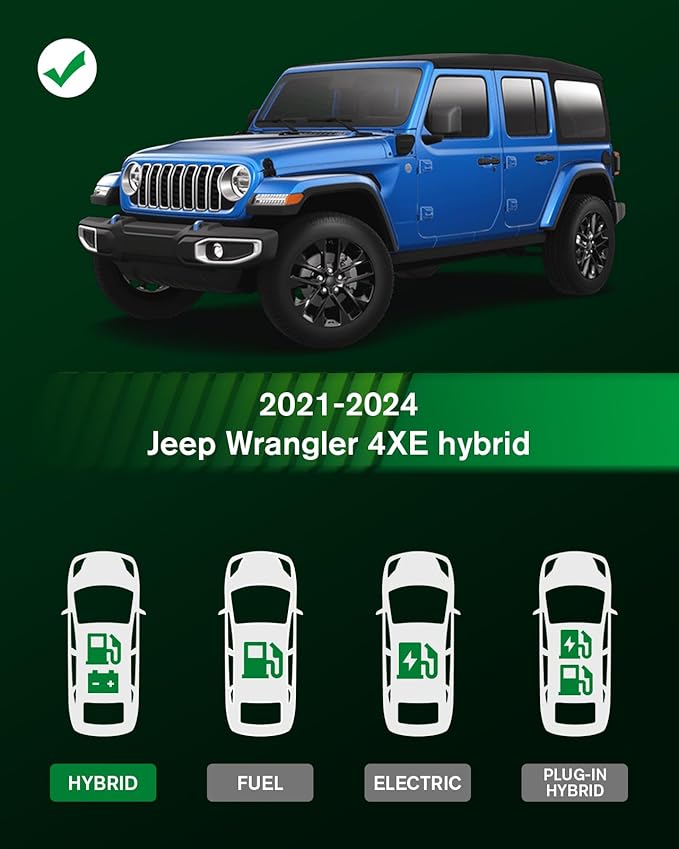 VIWIK Floor Mats for Jeep Wrangler 4XE Hybrid 2021 2022 2023 2024, Automotive All Weather Floor Liners for Jeep Wrangler 4XE Hybrid TPE Rubber Car Mats Front & Rear Non-Slip Odorless
