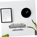 IMIKEYA 2Pcs Wall Mount Wire Basket Black Metal Hanging Organizer with Hooks for Efficient Storage Display Home Office Kitche