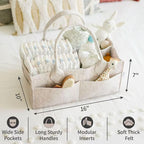 PUTSKA Baby Diaper Caddy Organizer - Nursery Storage Basket for Diaper Station, Baby Basket Shower List and Registry Gift Mus