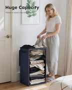 SOLEDI Laundry Hamper with Lid 90L Large & Tall Collapsible Laundry Basket, Clothes Hamper with Bag Removable Easy to Carry, 