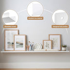 Pinkunn 2 Pack 48 Inch Metal Floating Picture Ledge Shelves, Wall Mounted Picture Shelf with Lip Heavy Duty Industrial Iron D