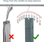 Legging Organizer for Closet, Metal Yoga Pants Hangers 2 Pack w/10 Clips Holds 20 Leggings, Space Saving Hanging Closet Organ