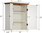 ChooChoo Bathroom Wall Cabinet, Over The Toilet Space Saver Storage Cabinet, Medicine Cabinet with 2 Door and Adjustable Shel