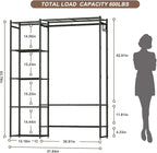 Neprock Wardrobe Closet, Portable Clothing Rack for Hanging Clothes, Free Standing Closet Organizers and Storage System with 