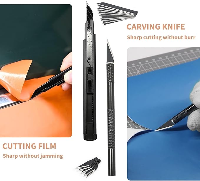 Gomake Vinyl Wrap Tool Window Tinting Kit with Heat Gun 16FT Cord,Sponge Roller,Magnet Holder,Vinyl Tucking Tool,Tint Squeegee, Film Cutter for Car Wrapping, Graphics and Decal Installation