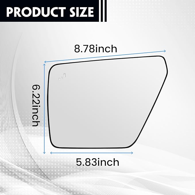 Driver Heated Mirror Glass Replacement for Ford F150 2021 2022 2023 2024, Left Side Rearview Mirror with Blind Spot Light and Backing Plate Fits F150 2021-2024