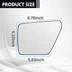 Driver Heated Mirror Glass Replacement for Ford F150 2021 2022 2023 2024, Left Side Rearview Mirror with Blind Spot Light and Backing Plate Fits F150 2021-2024