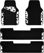 CAR PASS Waterproof Universal 3 Row Car Floor Mats, Cow Print Car Mats Fit for SUV,Vans,sedans, Trucks,Set of 3 Row Vehicles 