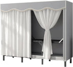 TIST Foldable Wardrobe Steel Storage Wardrobe Portable Wardrobe for Hanging Clothes 110cm/ 160cm/ 215cm Large Wardrobe(Light 