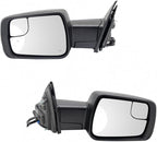 TRQ Driver and Passenger Side Mirror Set Power Heated Folding Blind Spot Indicator Textured Black Compatible with 2019-2022 R