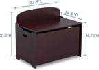 Delta Children MySize Deluxe Toy Box, Dark Chocolate