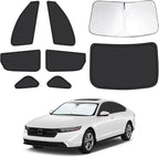 8pcs Car Window Shades for Honda Accord 2023 2024 2025, Full Car Window Covers for Privacy, Sunshades for Accord Front Rear Windshield Side Windows to Block UV and Protect Privacy