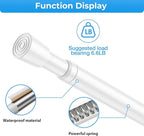 4PCS Tension Curtain Rod 33 to 59 Inch,White Short Curtain Rods No Drilling,Loaded Expandable Spring Curtain Rods for Windows