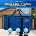 ClearSpace Heavy Duty Moving Bags or Storage Bag – Large Moving Boxes with Backpack Straps, Zippers & Handles – Perfect for M