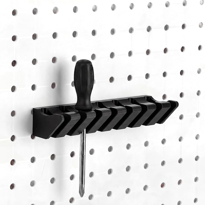 Novabright 1 Pcs Pegboard Screwdriver Holder, Pegboard Organizer Accessories, Eight-Tool Organizer Rack for Pegboards with 0.