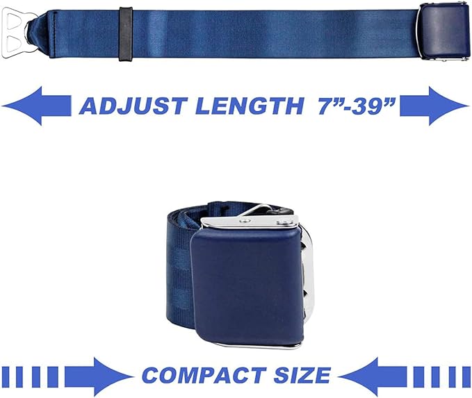 Airplane Seat Belt Extender 2-Pack(7-39 Inch)-FITS All Airlines (Type A,B) suitable for Southwest Airlines, Black