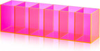Jetec Acrylic Pen Holder 6 Compartments Makeup Brush Stationery Organizer Pencil Holder for Desk Accessories, Cosmetic Brushe