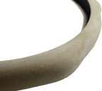Quick Install Sporty Suede Steering Wheel Cover Universal fit All 14½ to 15 inches Car SUV Pickup 14.5 to 15 O or D Shaped Steering Wheel