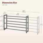 FAVOOSTY 3-Tier Expandable Shoe Rack, Adjustable Shoe Shelf Storage Organizer Space Saving Metal Free Standing Shoe Rack for 