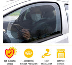 Zone Tech Side Window Cling On Sun Shades- 2-Pack Mesh Car Pop-Up Non Suction Cups Needed Sun-Shield