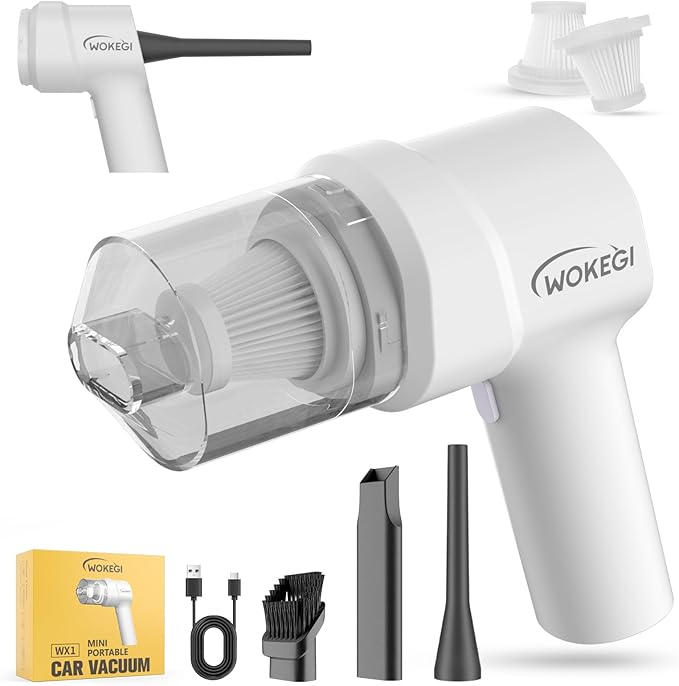 Handheld Mini Car Vacuum, 10000PA Cordless Portable Vacuum with 2000mAh Battery, 3 in 1 Small Vacuum Cleaner & Air Duster wit