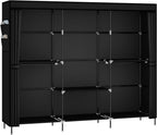 MOGELAFOO 83" Closet Wardrobe, Portable Closet for Bedroom, Freestanding Clothes Rack with Non-Woven Fabric Cover, 5 Hanging 