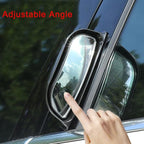 2Pcs Back Passenger Rear View Mirror Adjustable Blind Spot Mirror,Real Glass,Car SUV Side View Mirror With Convex Surface Stick on B-Pillar for Second Row Door Safely Get-Off (Black frame, 2 PCS)
