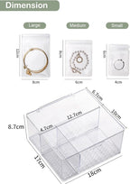 2 Pack 4 In 1 Acrylic Jewelry Organizers and Storage with 120 Portable Anti Tarnish Jewelry Bags, Clear Jewelry Box Organizer