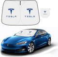 300T Sunshade for Tesla Model Y Model 3, Car Accessories 2026 for Tesla, Front Window Sunshade with Organizer Bag, Gifts for Tesla Owners