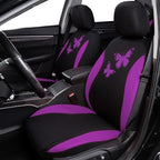 Flying Banner Butterfly car seat Covers ful Set Fashion Universal Lady Woman Female Rear Bench Split Colorized (Full Set, Pur