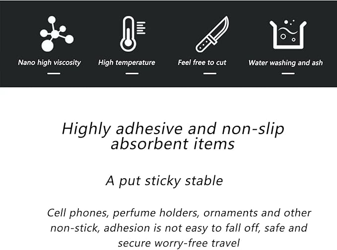 2pack Sticky Upgraded Anti-Slip mat - Non-Slip Rubber, 10.6 X 5.9 Inches - Universal Car Dashboard Sticky Mat for Phone, Sung