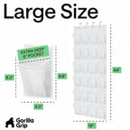 GORILLA GRIP Over the Door Shoe Organizer, 24 Extra Large Breathable Mesh Pockets, Space Saving Hanging Storage Holder, 4 Hoo