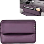 Leather Car Seat Gap Filler, Waterproof Anti-Slip Side Storage Pouch for Phones Keys Glasses Cards, Universal for Most Cars, SUVs, Trucks (Purple)