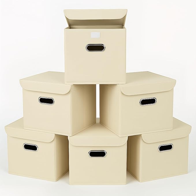 Closet Organizers Fabric Storage Bins With Lids Collapsible Cube Storage Organizer Basket With Handles,Storage Boxes for Clot