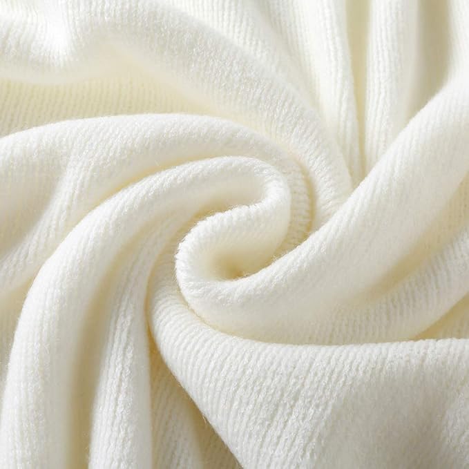 Homiest Decorative Knitted Throw Blanket with Fringe Soft & Cozy Tassel Blanket for Couch Sofa Bed- 50 x 60 (50" x 60", Ivory