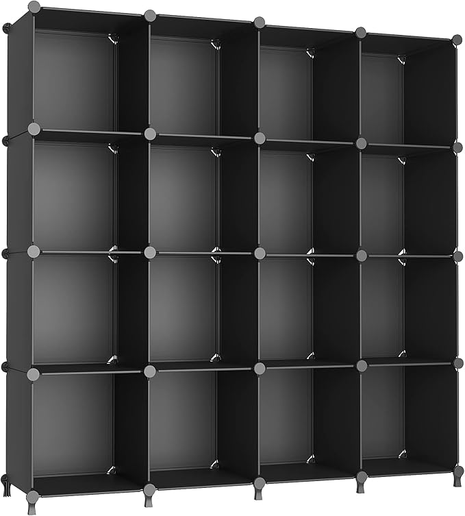 AWTATOS Cube Storage Organizer, 16 Cube Closet Organizer, Stackable Storage Cube Shelves, DIY Portable Closet Clothes Organiz