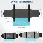 Polarised Sun Visor Extender for Vehicles, Adjustable Anti-Glare Side Window Sun Visor Extension Accessory, Blocks Ultraviolet Rays and Sunlight