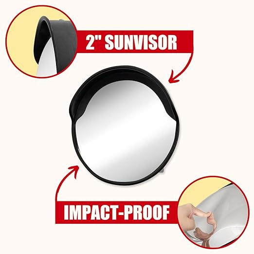 SecurityMan Large 24 Inch Convex Mirror for Blind Spots - Shatterproof Polycarbonate, 180° Wide View for Driveways, Intersections, Warehouses, Roads, and Large Areas - Indoor & Outdoor Security Mirror