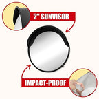 SecurityMan Large 24 Inch Convex Mirror for Blind Spots - Shatterproof Polycarbonate, 180° Wide View for Driveways, Intersections, Warehouses, Roads, and Large Areas - Indoor & Outdoor Security Mirror